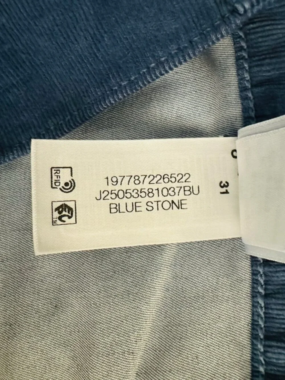 Veronica Beard Women's Size 31 Carson Ankle Flare Corduroy Bluestone Pants NEW